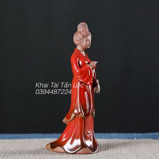 Tượng cô gái , tượng thiếu nữ cổ trang bằng gốm sứ