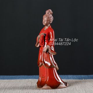 Tượng cô gái , tượng thiếu nữ cổ trang bằng gốm sứ