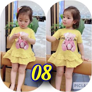 (XẢ KHO) ĐẦM ĐỎ CHO BÉ GÁI VÁY TEDDY 3 THÁNG TUỔI ĐÊN 4 TUỔI - 100% COTTON