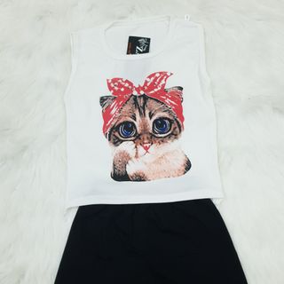 (XẢ KHO) ĐỒ BỘ CON MÈO QUẦN ÔM CHO BÉ GÁI TỪ 3 THÁNG ĐẾN 4 TUỔI