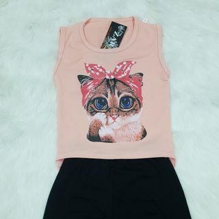 (XẢ KHO) ĐỒ BỘ CON MÈO QUẦN ÔM CHO BÉ GÁI TỪ 3 THÁNG ĐẾN 4 TUỔI