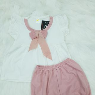 (KHUYẾN MÃI) Đồ Bộ Nơ Xinh dành cho bé gái từ 3 tháng đến 5 tuổi