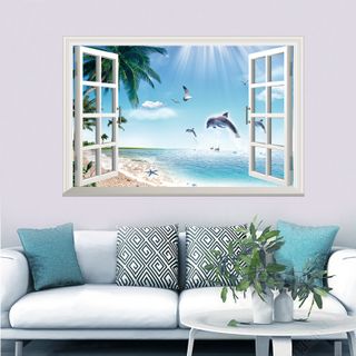 Decal Cửa Sổ Cá Heo