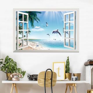 Decal Cửa Sổ Cá Heo