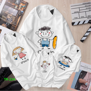 Áo thun gia đình cổ tròn 4 người giá rẻ