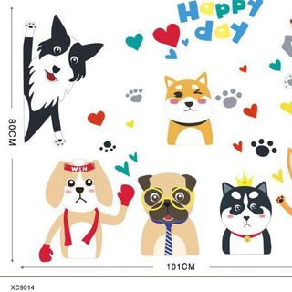 Decal Chú Chó Happy Day XC9014