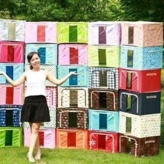 Túi đựng chăn màn khung sắt - màu cơ bản/giao ngẫu nhiên
