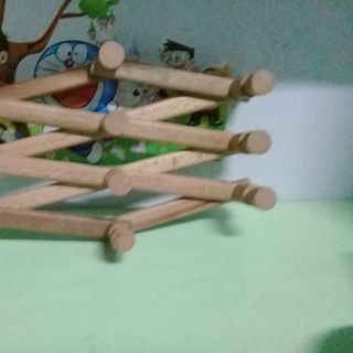 Móc gỗ xếp gọn treo quần áo gắn tường - gỗ Sồi