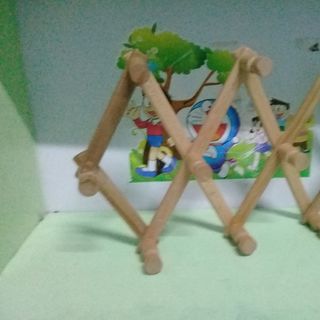 Móc gỗ xếp gọn treo quần áo gắn tường - gỗ Sồi
