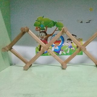 Móc gỗ xếp gọn treo quần áo gắn tường - gỗ Sồi