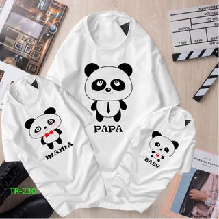 Áo thun gia đình cổ tròn in GẤU PANDA giá rẻ