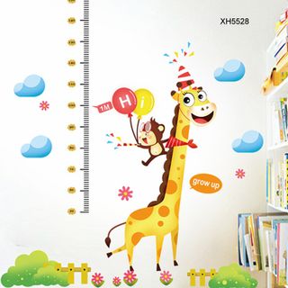 Decal Đo Chiều Cao Hươu Và Khỉ XH5528