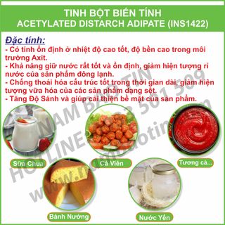 TINH BỘT BIẾN TÍNH ACETYLATED DISTARCH ADIPATE (INS1422)