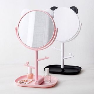 Gương trang điểm để bàn tai gấu xoay 180 độ siêu dễ thương