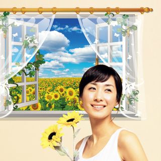 Decal Cửa Sổ Hoa Hướng Dương Kích thước: 60 x 90 (cm).