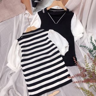 Áo len tay phồng