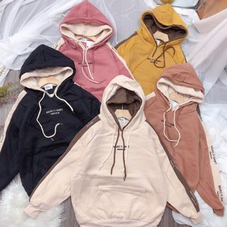 Áo hoddi QC thêu chữ