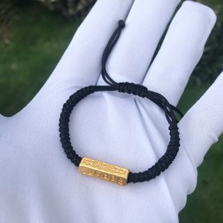 Vòng tay chỉ đỏ Trụ OMMANI mạ vàng