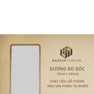 Gương Đứng Bo Góc Soi Toàn Thân - Khung Gỗ Tự Nhiên - Mirror
