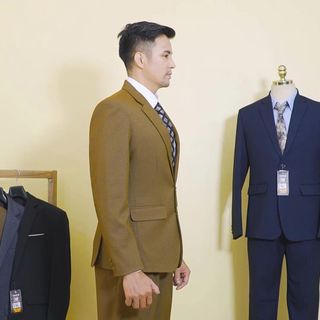 Bộ vest trung niên màu nâu bò