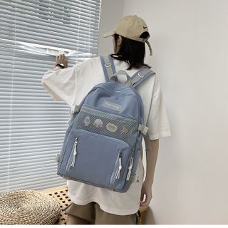 Balo nữ yhaobag chất vải canvas chống thấm size to nhiều ngăn tặng sticker kute VIDEO