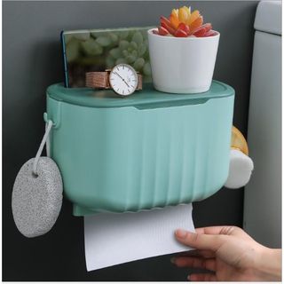 Hộp đựng giấy vệ sinh 2 trong 1 dán tường thông minh
