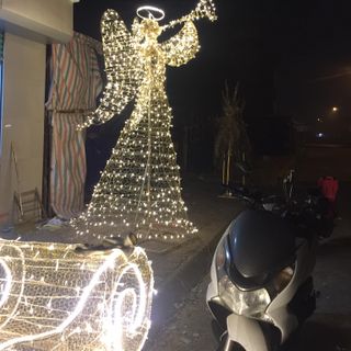 Sản xuất mô hình tuần lộc cuốn thép và người tuyết trang trí noel