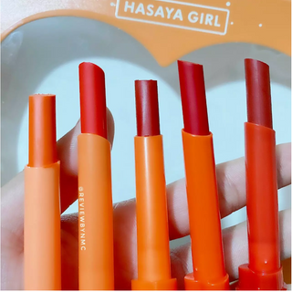 Set Son thỏi 5 Cây Hasaya Girl Eternal Love - Son Lì - Đỏ cam, cam cháy, đỏ đất, cam đào, cam tươi