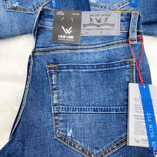 QUẦN SHORT JEAN NAM MÀU XANH HỌA TIẾT RÁCH VALUE LARGE CAO CẤP