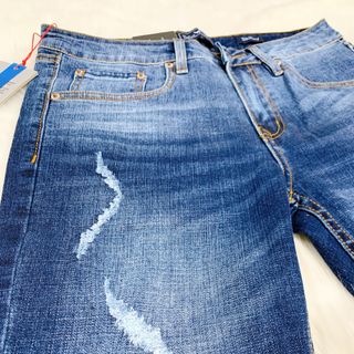 QUẦN SHORT JEAN NAM MÀU XANH HỌA TIẾT RÁCH VALUE LARGE CAO CẤP