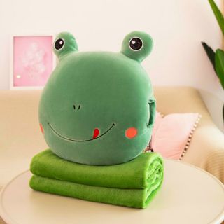Bộ Gối Kèm Chăn Hình Thú ( sư tử, gấu, ếch, thỏ)