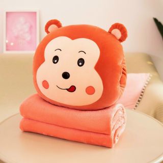 Bộ Gối Kèm Chăn Hình Thú ( sư tử, gấu, ếch, thỏ)