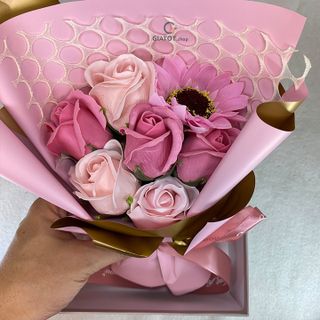 Hoa sáp thơm 7 bông full hộp - đặc biệt có hoa hướng dương rất đẹp