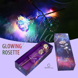 Hoa hồng galaxy phát sáng có chân đế LOVE