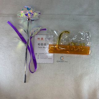 Hoa hồng galaxy phát sáng có chân đế LOVE