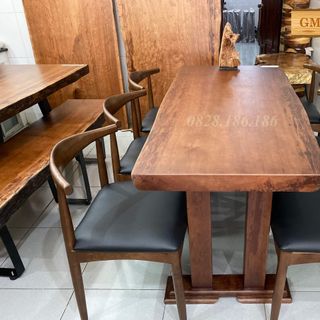 bàn ăn gỗ gụ nam phi dài 1,6m