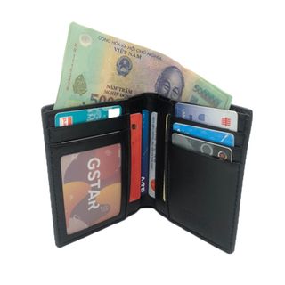 VÍ ĐỨNG DA BÒ NAM ĐEN SỌC