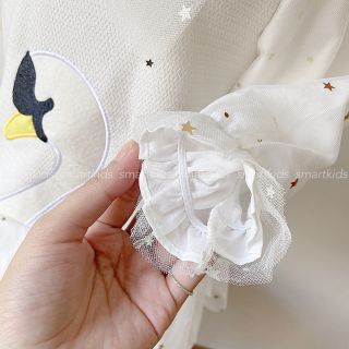 Váy dạ thiên nga tay voan TE2710