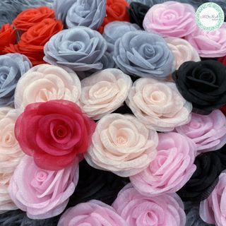 BÔNG CÀI ÁO VOAN ĐỦ MÀU ĐƯỜNG KÍNH 7CM
