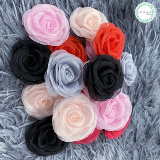 BÔNG CÀI ÁO VOAN ĐỦ MÀU ĐƯỜNG KÍNH 7CM