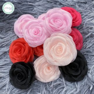 BÔNG CÀI ÁO VOAN ĐỦ MÀU ĐƯỜNG KÍNH 7CM