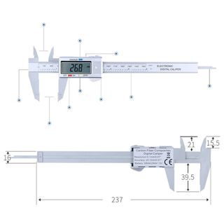 Bán Sỉ Thước Kẹp Điện Tử Sợi Nhựa Carbon Syntek 150mm