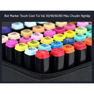 Bán Sỉ Bút vẽ, bút màu Marker TouchCool Túi Vải Bộ 30/60/80 màu, vẽ anime,chân dung,phong cảnh