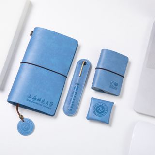 BỘ Quà tặng văn phòng phẩm in logo theo yêu cầu ( sổ tay , bao bút , sổ card visit, túi tiền xu )