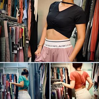 Áo tập croptop nơ dây vn