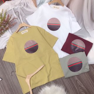 Áo thun fom rộng dấu quần Qc