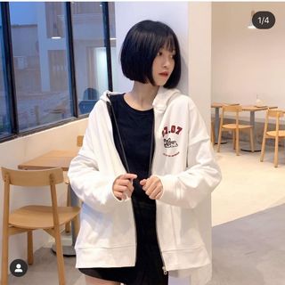 Áo khoác hoodie nỉ nam nữ form rộng có dây kéo thêu 0707 giá sỉ