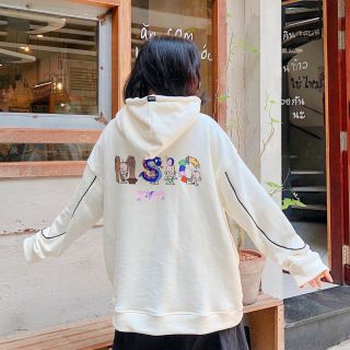 Áo khoác hoodie nỉ nam nữ form rộng có dây kéo kido