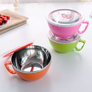 Tô inox Đa Năng 900ml Có Tay Cầm Và Nắp (giao màu ngẫu nhiên)
