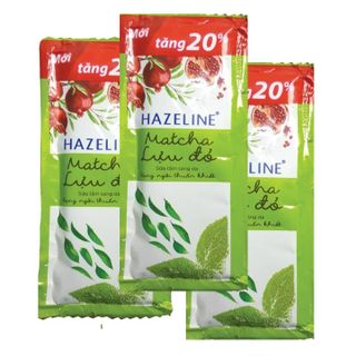 Lốc 3 gói Sữa tắm Hazeline trắng da yến mạch dâu tằm (gói màu đỏ), Matcha lựu đỏ (gói màu xanh)